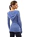 PattyBoutik Women's Hoodie Open Stitch Knit Top (Blue M)