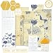 ENEY Premium Organic Beeswax Food Wrap | Set Of 7 Eco-Friendly Reusable Wraps | No Synthetic Wax or Chemicals | Includes 1 XL Bread Wrap, 2 Large, 2 Medium, 2 Small and Original Wax Replenisher