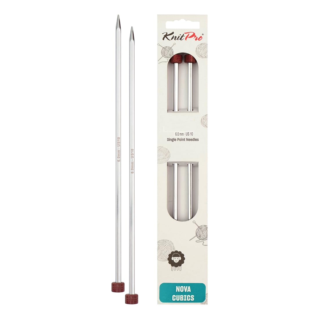 KnitPro Nova Cubics Single Pointed Needles 14" (35cm) | 6.00mm
