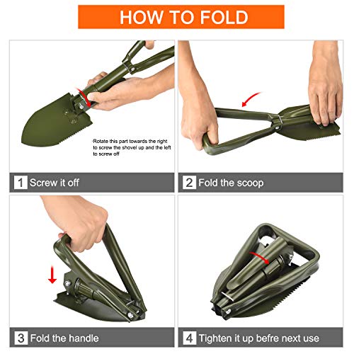 SUNHOO Collapsible Shovel Mini, Folding Spade Shovels for Digging