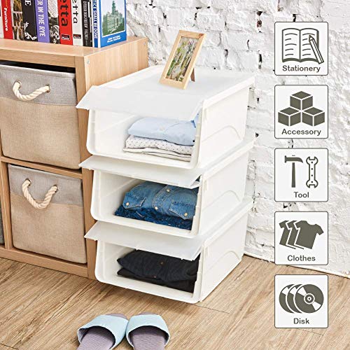 3 Stackable+Storage+EZOWare+Plastic+Containers