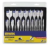 IRWIN Tools SPEEDBOR Blue-Groove Pro Spade Bit Set with Storage Case, 17-Piece (1792761)