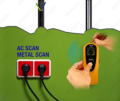 ALLOSUN 4 in 1 multi detector Distance Meter/AC Wire Tracker/Wood Stud Finder/Metal Detector