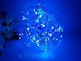 Viewpick 4m 40 LEDs Blue Fairy Lights Silver Wire String Lights AA Battery Powered Led String Starry Light for Outdoor Decorative Halloween Christmas Holiday Wedding Parties Activities
