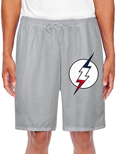 TOPNN Men's French Logo Design Short Sweatpants Ash