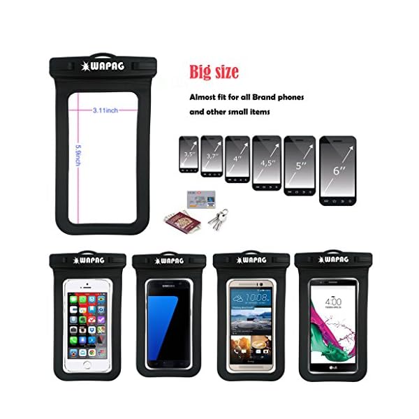 WAPAG-Waterproof-Bag-Case-Pouch-for-iPhone-7-6s-6-6-Plus-5s-Samsung-Galaxy-s6-s6-Edge-s5-s4-Note-4-Cell-Phone-up-to-6-inches-DirtSnowDust-Proof-Fits-Swimming-Kayaking-IPX8-to-100Feet WAPAG-Waterproof-Bag-Case-Pouch-for-iPhone-7-6s-6-6-Plus-5s-Samsung-Galaxy-s6-s6-Edge-s5-s4-Note-4-Cell-Phone-up-to-6-inches-DirtSnowDust-Proof-Fits-Swimming-Kayaking-IPX8-to-100Feet