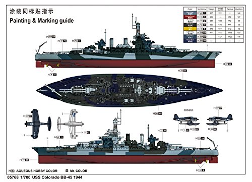 トランペッター 1/700 米海軍 コロラド級戦艦 BB-45 コロラド 1944【並行輸入品】