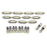 X AUTOHAUX 21pcs DC 12V Canbus White Car LED Light Interior Dome Map Reading Glove Box Footwell License Plate Light Kit for BMW E46 Sedan Coupe M3 1999-2005