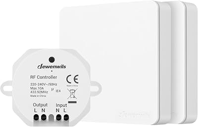 DEWENWILS Wireless Light Switch Kit with 2 Remotes Receiver 30M Range