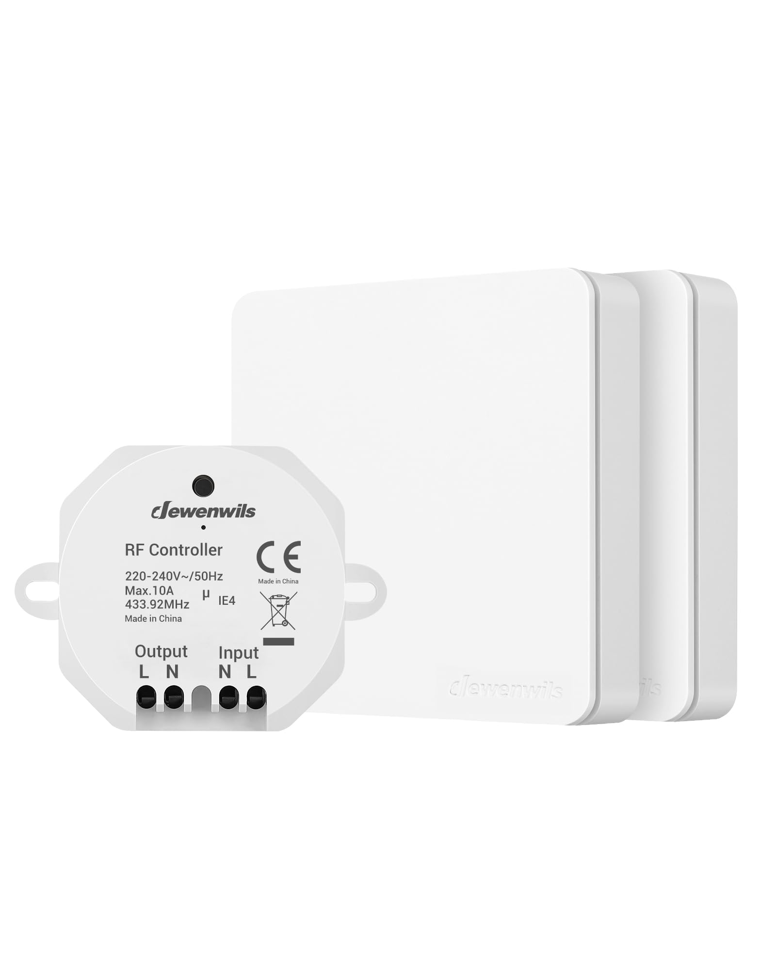 DEWENWILS Wireless Light Switch Kit, Remote Control Light Switch for Lamp, 30M Range, No Wiring Required, Programmable, 2 Remotes and 1 Receiver