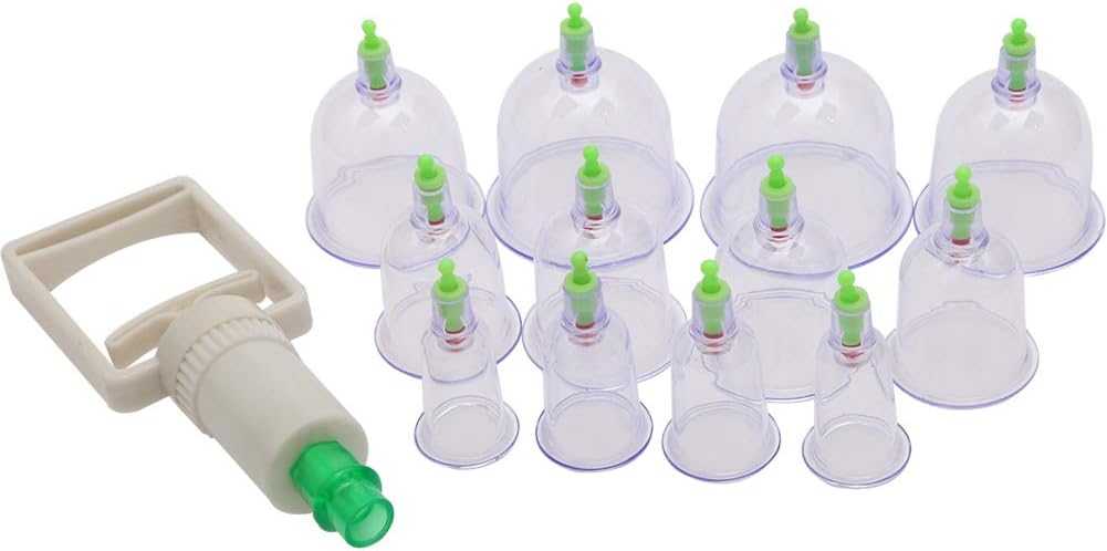 ghfashion 12Pcs Silicone Massage Cups Set Vacuum Suction Cupping Relaxing Back Full Body Anti-Cellulite