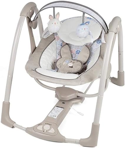 Ajash7 Transat Bebe Balancelle Pour Bebe Panneau De Commande Intelligent Sangle De Securite A Cinq Points Coussin Et Poupee Amovibles Et Confortables Conception Pliable Jeune Enfant Amazon Fr Cuisine Maison