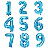 40 Inch Blue Digital Helium Foil Birthday Party Balloons Number 3
