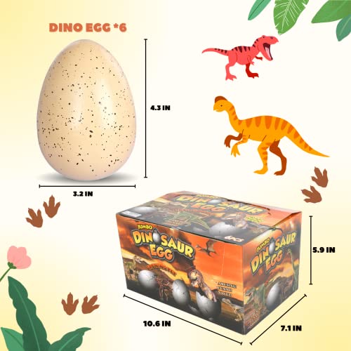 Dinosaur Eggs Toys, eirix 6 Pack Large Size Growing Dino Eggs That