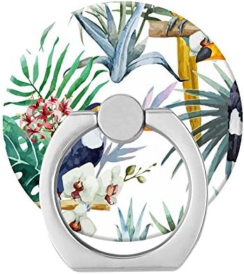 Cute Cell Phone Holders ,360°Rotation Finger Ring Phone Stand Mounts For Smartphones And Tablets ,Barker Pineapple Leaves Indus Leaves Watercolor Phone Ring Stand Mounts