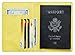 NapaWalli Leather Passport Holder Wallet Cover Case RFID Blocking Travel Wallet (nappa sunshine yellow)