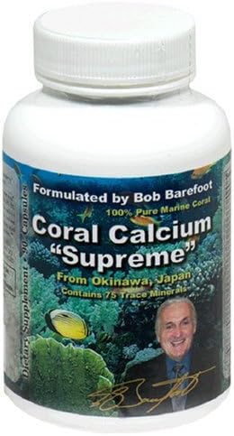 Coral Calcium Supreme 1000mg Formulated & Endorsed by Bob Barefoot 90 caps NEW Improved Formula by Robert Barefoot