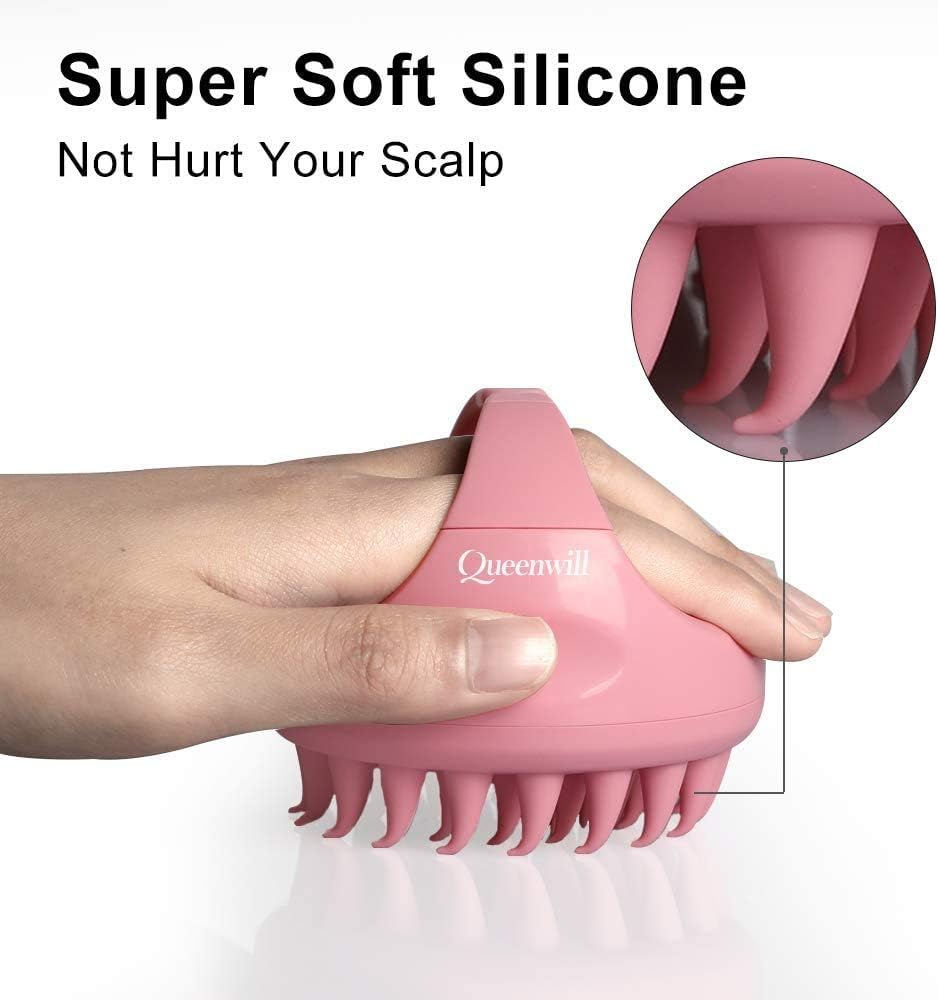 Hair Scalp Massager Handheld Scalp Massaging Soft Silicone Shampoo Brush Hair Comb for Scalp Care Hair Cleaning and Massager: Health & Personal Care
