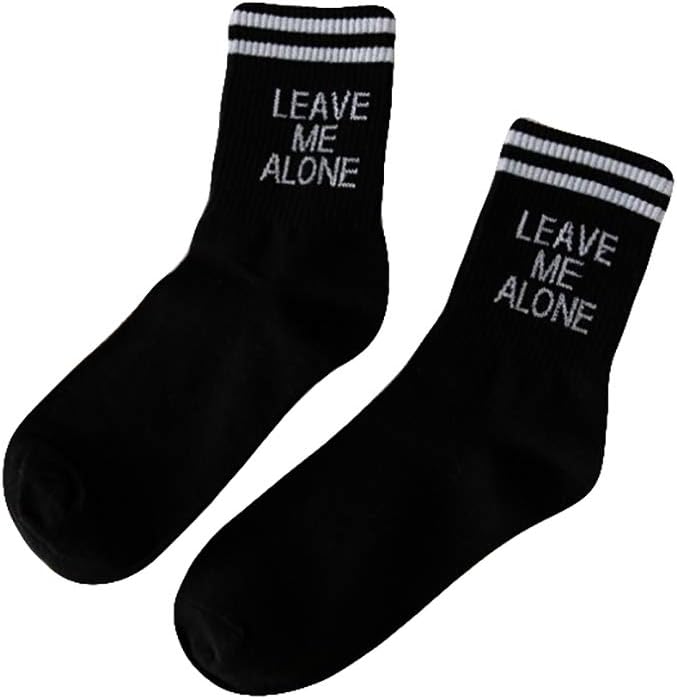 Women Novelty Funny Cool Tube Crew Socks Don't Follow Me I'm Lost Too