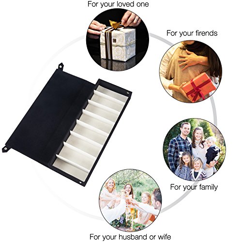 Moldiy Sunglasses Storage Boxes, Black Suede Fabric Sunglass Display Box,Eyeglasses Eyewear Organizer Display Storage Case - 8 Slots - Thumbnail 6