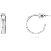 PAVOI 14K Gold Plated Wide Flat Edge Hoop Earrings for Women | Rose, White and Yellow Gold Hoops | Hypoallergenic Jewelry