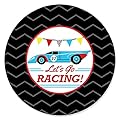 Letâ€™s Go Racing - Racecar - Cupcake Picks with Stickers - Race Car Birthday Party or Baby Shower Cupcake Toppers - 12 Count