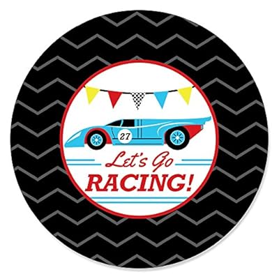 Letâ€™s Go Racing - Racecar - Cupcake Picks with Stickers - Race Car Birthday Party or Baby Shower Cupcake Toppers - 12 Count