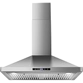 Wall Mount Kitchen Hood 30 inch, Ducted/Ductless Range Hood with Delayed Shutdown Function, 700CFM, 3 Speed Fan, Energy-saving LED Lights, Soft Touch Control, Stainless Steel Grease Filters