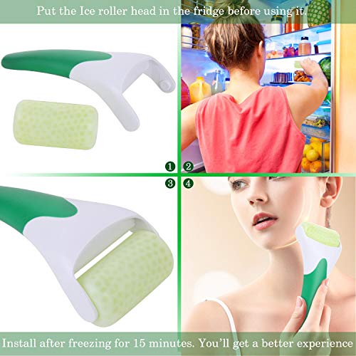 2 Packs Ice Facial Rollers Cooling Face Depuffer Roller for Reduce