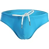 Summer Code Mens Solid Swim Briefs Drawstring Bikini Sport Swimsuit