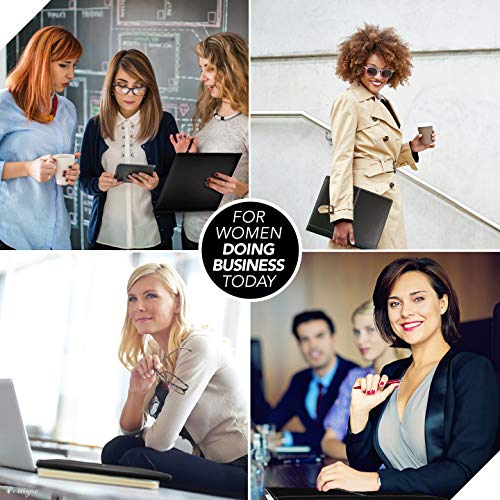 Classic Business Padfolio/Portfolio Folder by essigne - Duo Tone Black & Ivory Notepad Holder/Resume Folder - Perfect for Meetings & Interviews - the Essential Padfolio for Women Doing Business Today