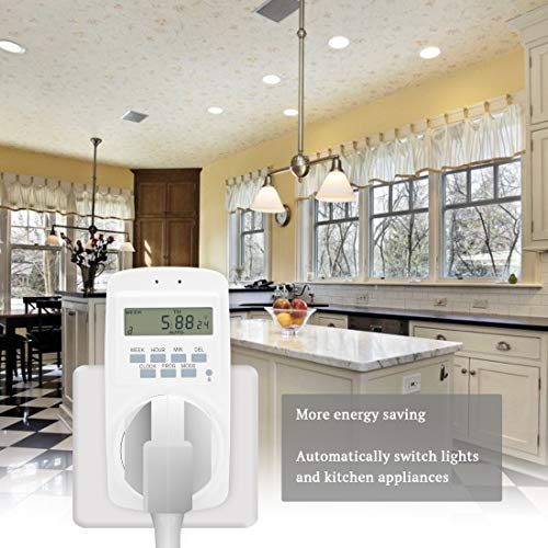 Outlet Timer, Digital Programmable Timer,7 Day Weekly Heavy Duty Smart