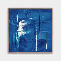 Framed Canvas Wall Art Abstract Color Painting Canvas Prints Home Artwork Decoration for Living Room,Bedroom - 16x16 inches