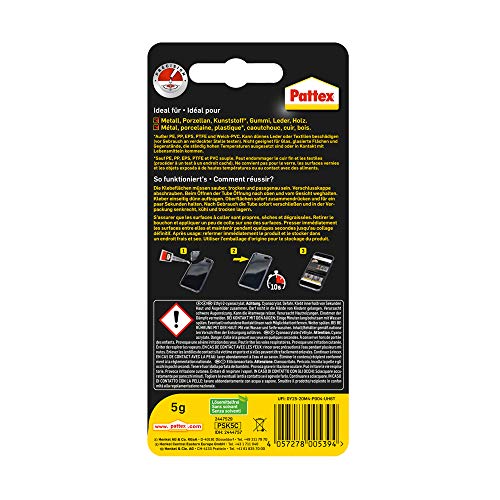Pattex Sekundenkleber Präzision, Superkleber für punktgenaues Kleben ohne Nachtropfen, schnelltrocknender, spülmaschinenfester Flüssigkleber, 1x 5 g Flasche – Bild 3