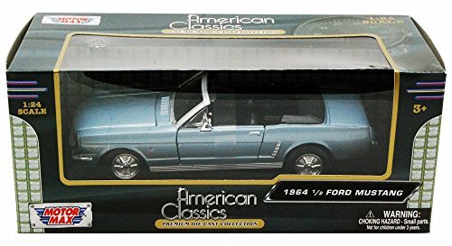 1964.5 Ford Mustang Convertible, Blue - Motormax Premium American 73212 - 1/24 Scale Diecast Model Car