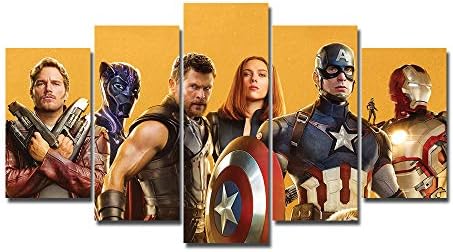 LMPTART(TM Framed 60x32 inches Print Avengers Endgame Captain Marvel Comics Superheroes Movie Poster Gift for Children Kids Decor Canvas Wall Art Painting Home Decor Wall Art Picture Ready to Hang