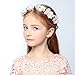 DDazzling Flower Headband Crown for Girls and Women (White and Pink)