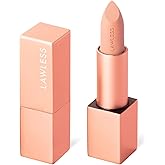 Lawless Women's Forget the Filler Lip-Plumping Line-Smoothing Satin Cream Lipstick, Platinum, 0.1 Ounce