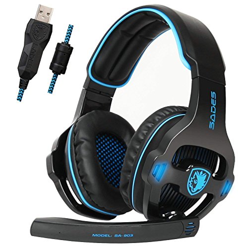 Sades SA903 USB 7.1 Surround Sound Stereo Gaming Headset with Mic