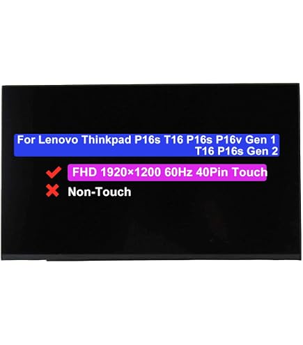 Écran LCD LED 16" IPS WUXGA 1920x1200 Pour Lenovo ThinkPad T16 Gen 1 - Neuf, Garantie 1 An