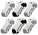 Adidas Men's Sport Low Cut Performance Sock (White - Pack of 6) (6-12, White)
