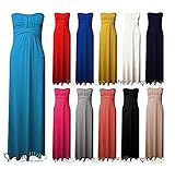 OutofGas Clothing Women's Long Jersey Dress Knot Front Strapless Maxi Dress