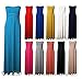 Womens Long Jersey Dress Ladies Knot Front Strapless Boobtube Maxi Dress UK 8-14