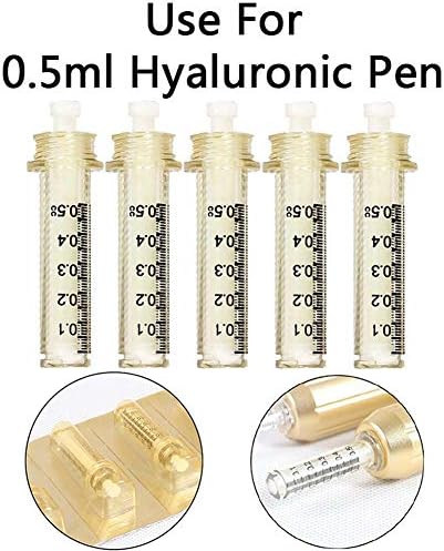 HHYGR 0.5ML Ampoule Head Syringe Needle for Hyaluron Pen High Pressure Beauty Tool Water Syringe Beauty, 20PCS
