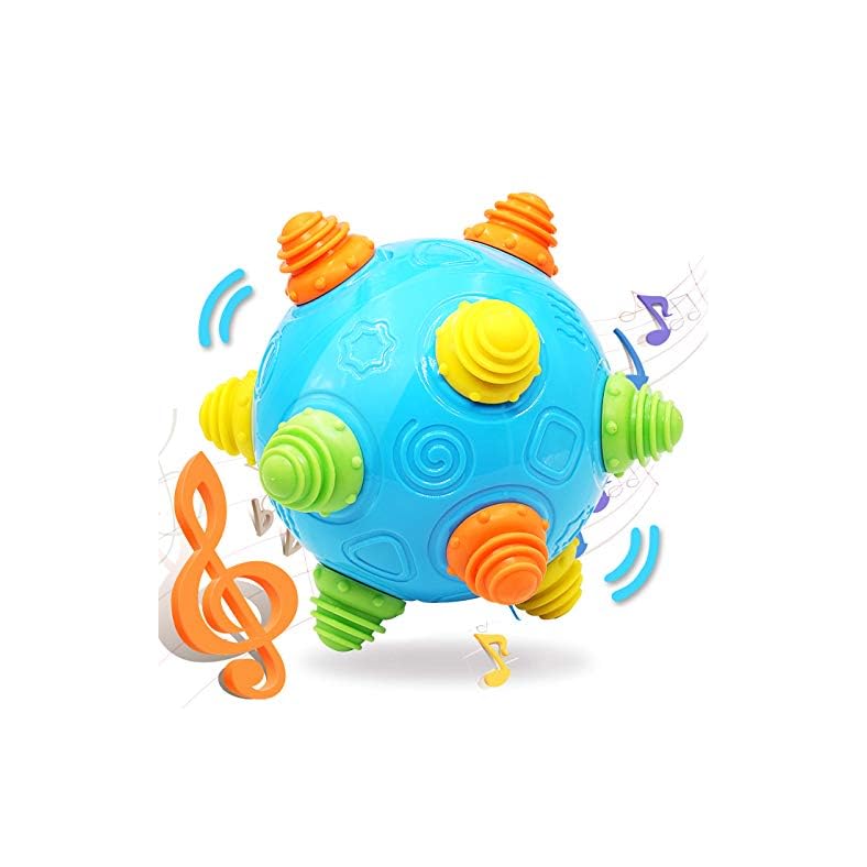 Toddlers Baby Music Shake Ball Toy- VANLINNY Bumble Ball for Babies,Dancing Bumpy & Interactive Sounds Crawl Ball Toy…