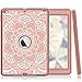 iPad Air 2 Case, PIXIU Heavy Duty Shockproof Protective case Without Screen Protector Rugged Three-Layer Defender Cover for iPad Air 2 A1566 A1567 2014 Released Mandala Floral/Rose Gold
