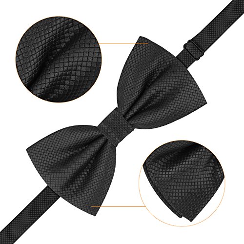 LOVTIE Tuxedo Formal Pre-Tied Satin Bow Tie,Solid Color,Adjustable Length