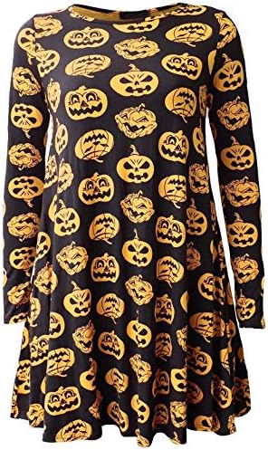 Mitch ® Ladies Womens Halloween Pumpkin Swing Dress Oufit Costume Available in PLUS SIZES