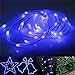 DINOWIN Solar Rope Lights, 39ft/12M 100LED Waterproof Copper Tube Wire String Lights for Garden,Yard, Path, Fence, Stairs, Backyard, Patio Decorative (Blue)