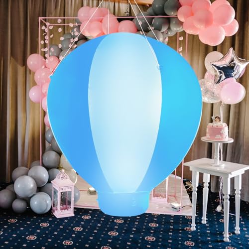 Photo 1 of Toggloo 3FT Hot Air Balloon Decorations, Multicolor LED Hot Air Balloon, Inflatable Baby Shower Decoration Balloon for Boys Baby Birthday Party Wedding Exhibitions, Air Pump Inclued
